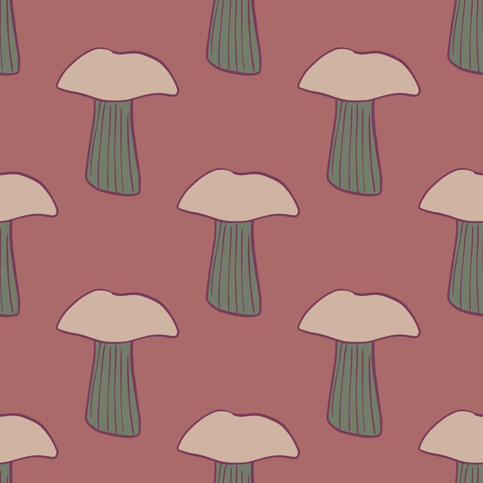 naadloos patroon met paddestoelen. achtergrond van bos herfst groente in doodle stijl. vector