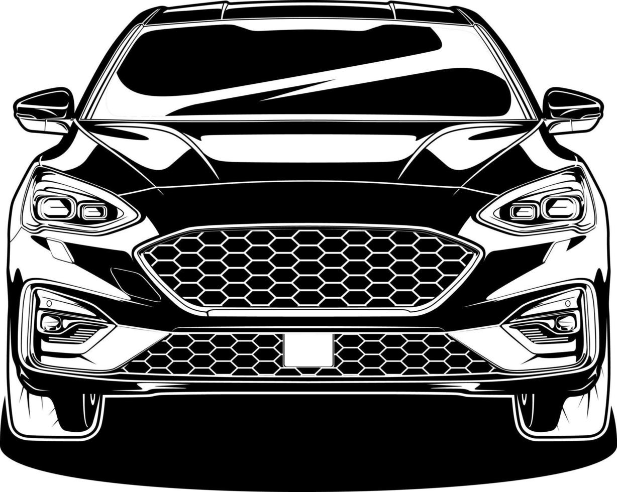 zwart-witte auto vectorillustratie voor conceptueel ontwerp vector