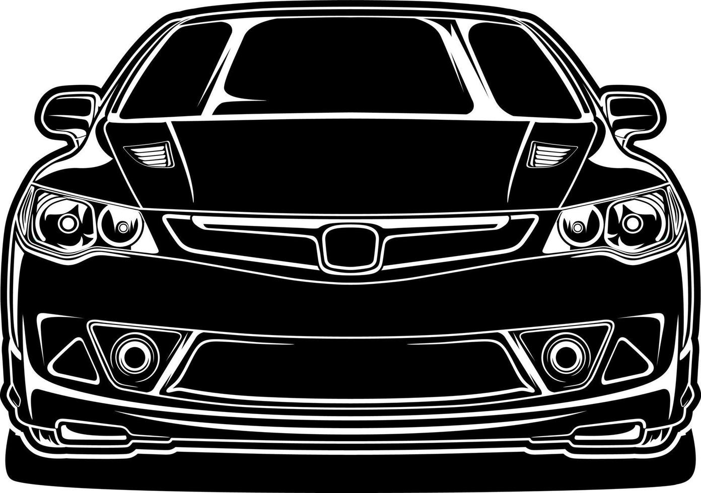 zwart-witte auto vectorillustratie voor conceptueel ontwerp vector