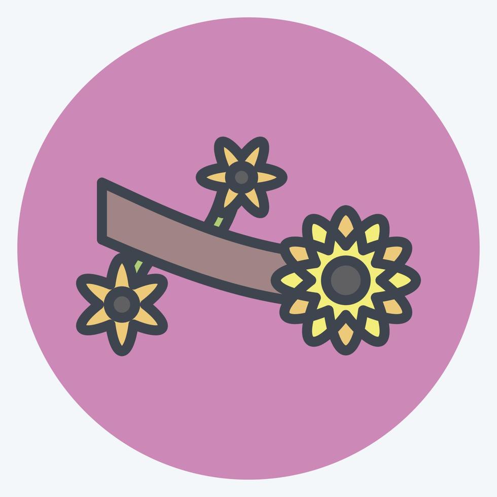 pictogram bloem tak. geschikt voor lentesymbool. kleur partner stijl. eenvoudig ontwerp bewerkbaar. ontwerp sjabloon vector. eenvoudige symboolillustratie vector