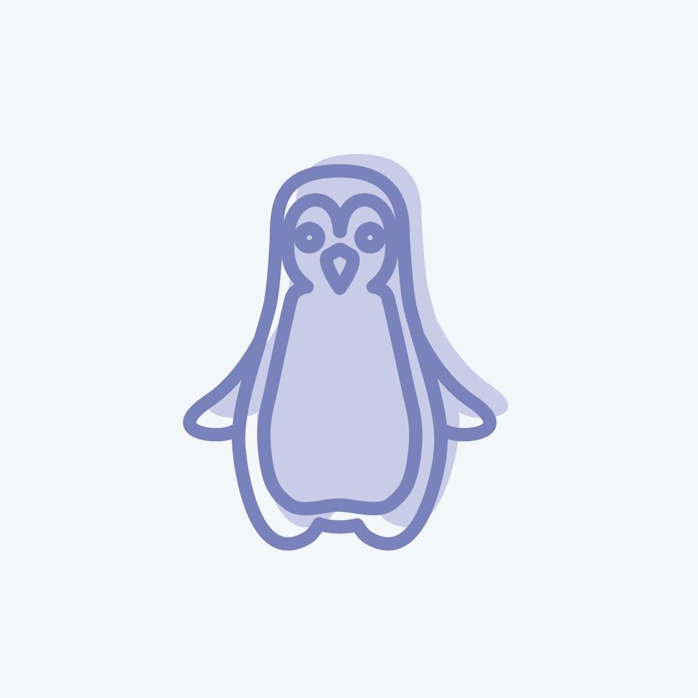 pictogram pinguïn. geschikt voor dier symbool. tweekleurige stijl. eenvoudig ontwerp bewerkbaar. ontwerp sjabloon vector. eenvoudige symboolillustratie vector