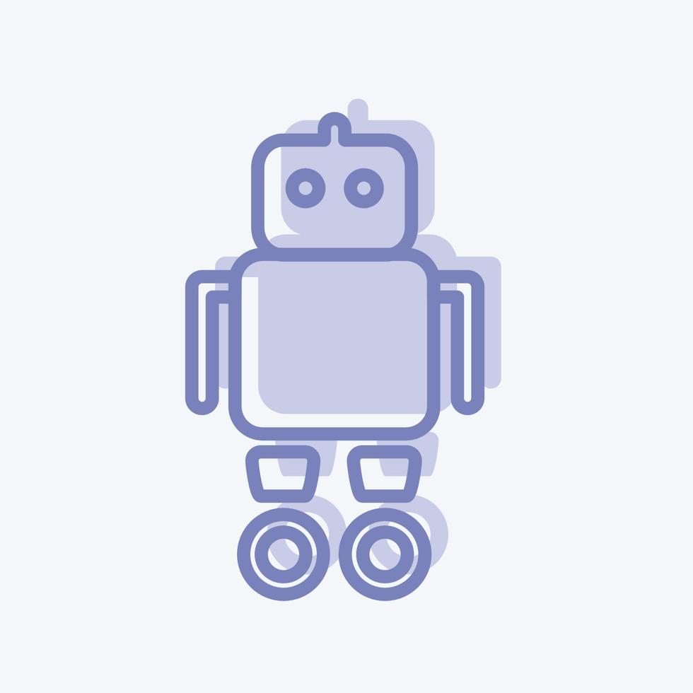 icoon robot. geschikt voor speelgoedsymbool. tweekleurige stijl. eenvoudig ontwerp bewerkbaar. ontwerp sjabloon vector. eenvoudige symboolillustratie vector