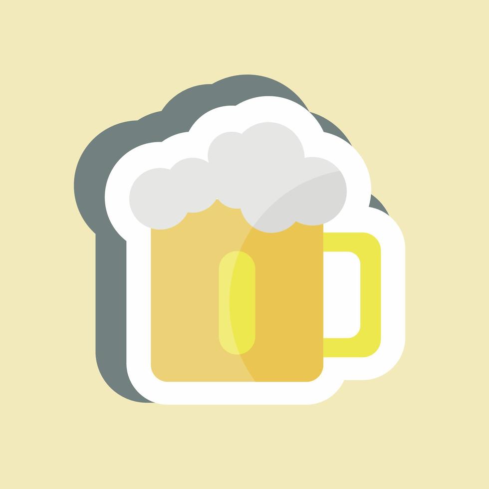 sticker mok bier. geschikt voor dranksymbool. eenvoudig ontwerp bewerkbaar. ontwerp sjabloon vector. eenvoudige symboolillustratie vector