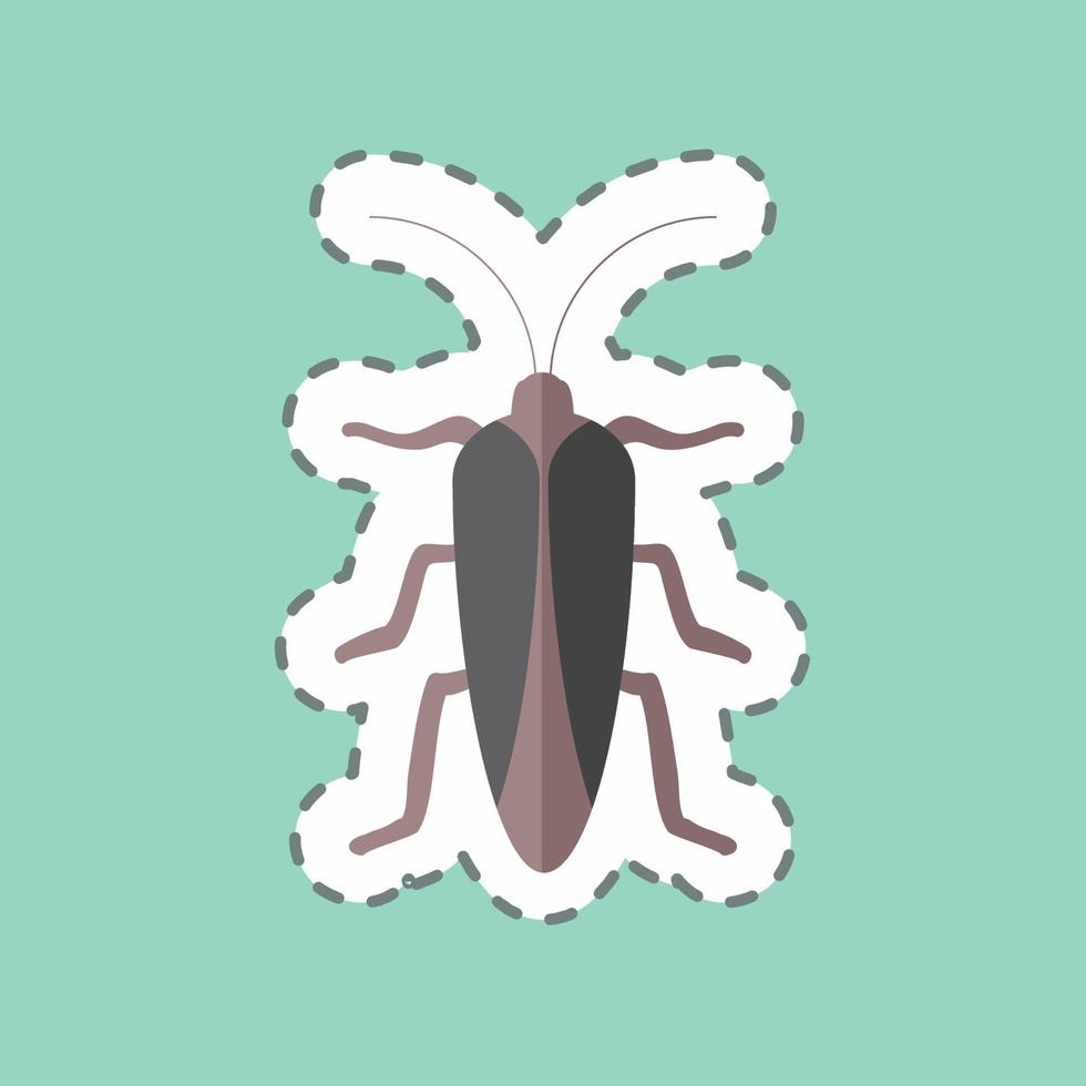 sticker lijn gesneden bug ii. geschikt voor dier symbool. eenvoudig ontwerp bewerkbaar. ontwerp sjabloon vector. eenvoudige symboolillustratie vector