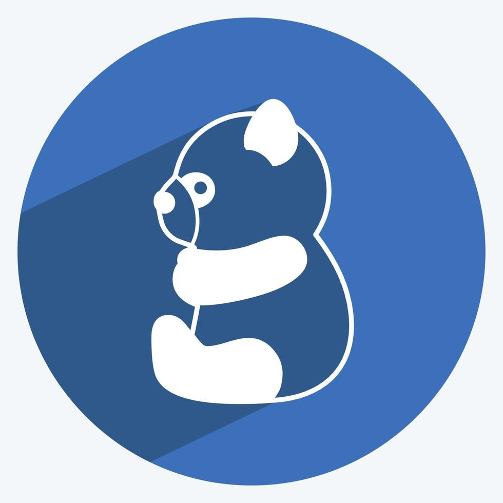 pictogram panda. geschikt voor dier symbool. lange schaduwstijl. eenvoudig ontwerp bewerkbaar. ontwerp sjabloon vector. eenvoudige symboolillustratie vector