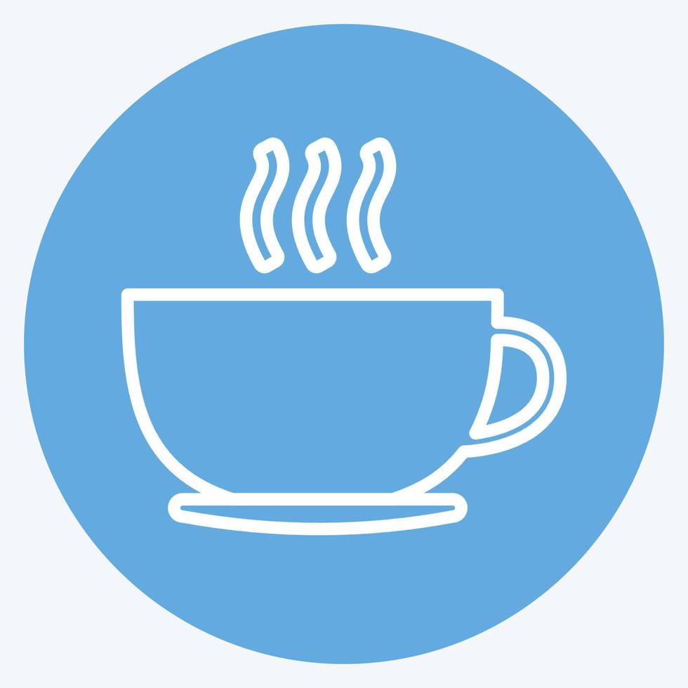 pictogram koffiekopje. geschikt voor partijsymbool. blauwe ogen stijl. eenvoudig ontwerp bewerkbaar. ontwerp sjabloon vector. eenvoudige symboolillustratie vector