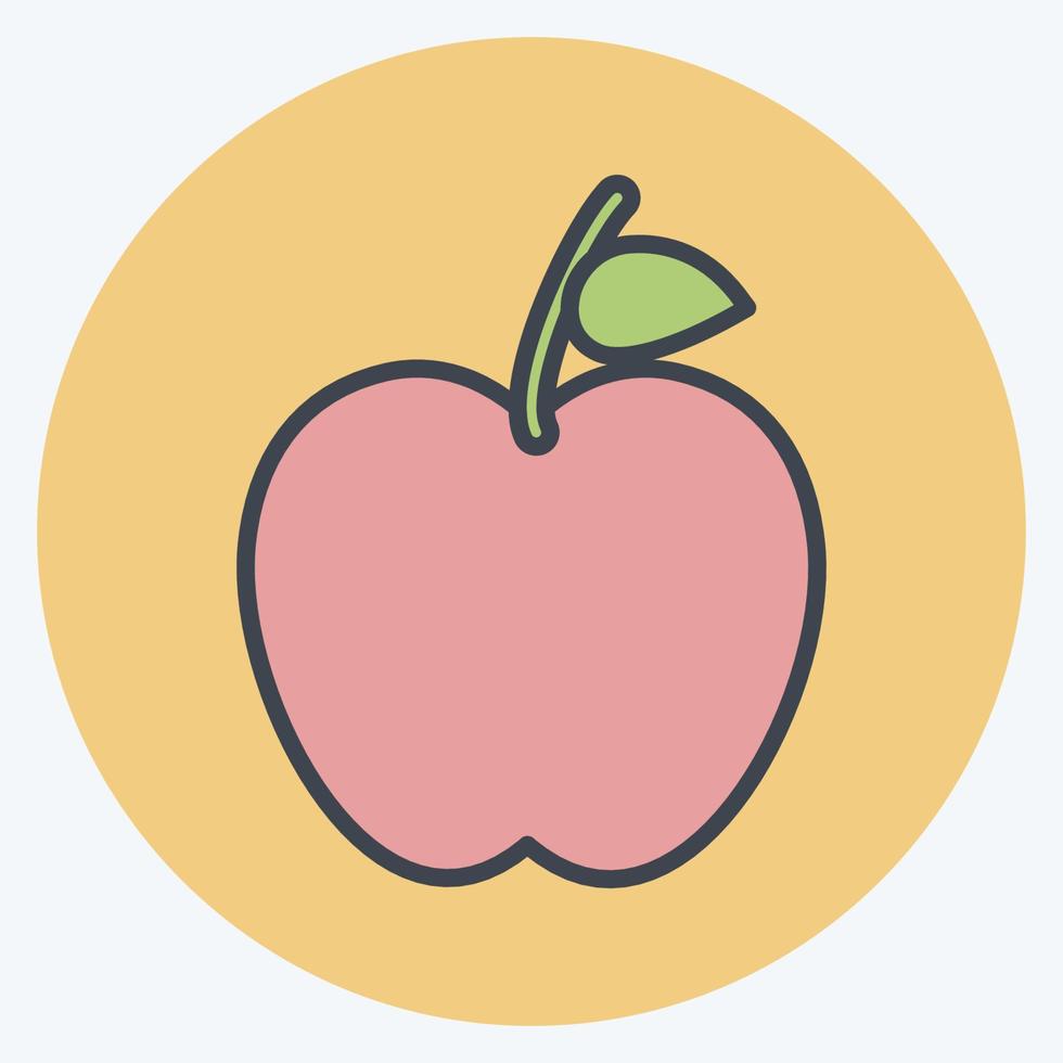 icoon appels. geschikt voor tuinsymbool. kleur partner stijl. eenvoudig ontwerp bewerkbaar. ontwerp sjabloon vector. eenvoudige symboolillustratie vector