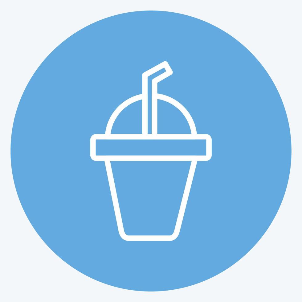 pictogram bevroren frappe. geschikt voor dranksymbool. blauwe ogen stijl. eenvoudig ontwerp bewerkbaar. ontwerp sjabloon vector. eenvoudige symboolillustratie vector