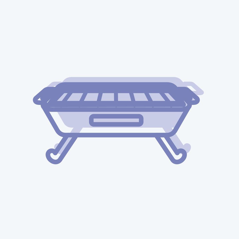 pictogram barbecue. geschikt voor thuissymbool. tweekleurige stijl. eenvoudig ontwerp bewerkbaar. ontwerp sjabloon vector. eenvoudige symboolillustratie vector