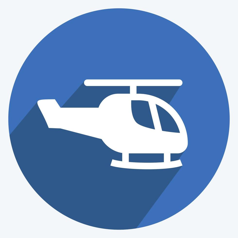 pictogram helikopter. geschikt voor speelgoedsymbool. lange schaduwstijl. eenvoudig ontwerp bewerkbaar. ontwerp sjabloon vector. eenvoudige symboolillustratie vector