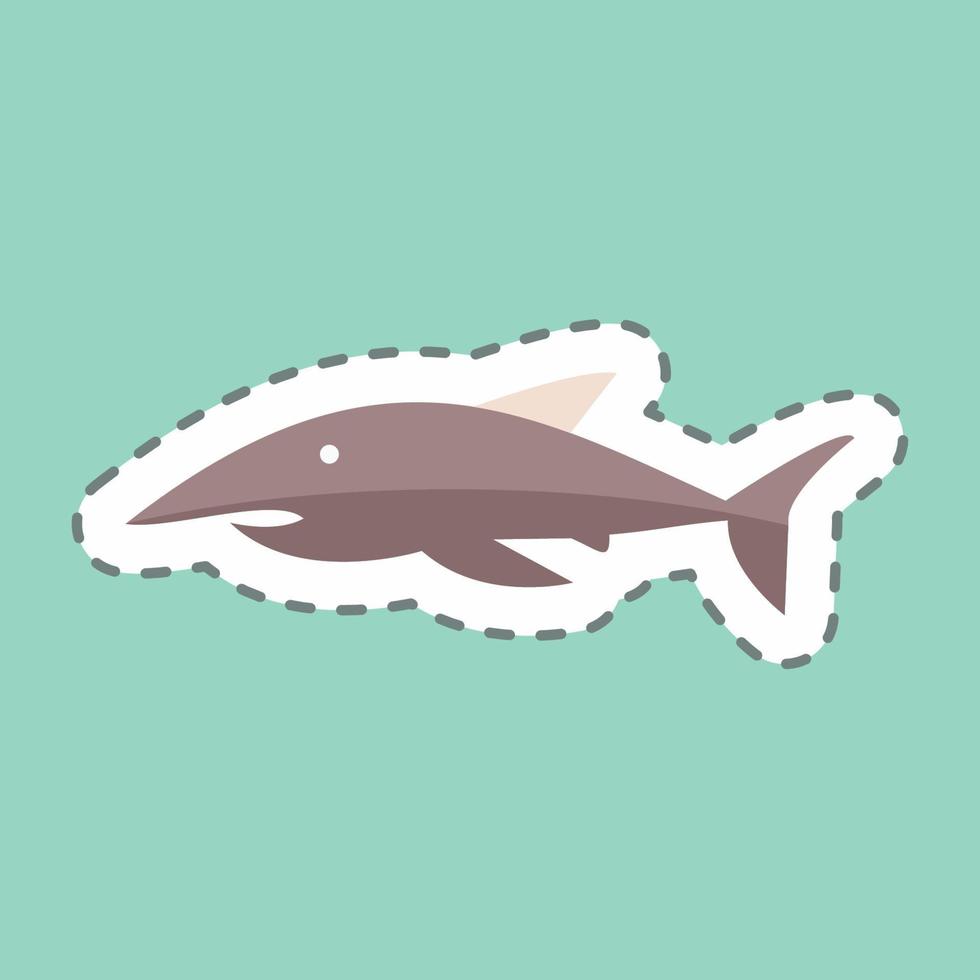 stickerlijn gesneden haai 1. geschikt voor zeesymbool. eenvoudig ontwerp bewerkbaar. ontwerp sjabloon vector. eenvoudige symboolillustratie vector