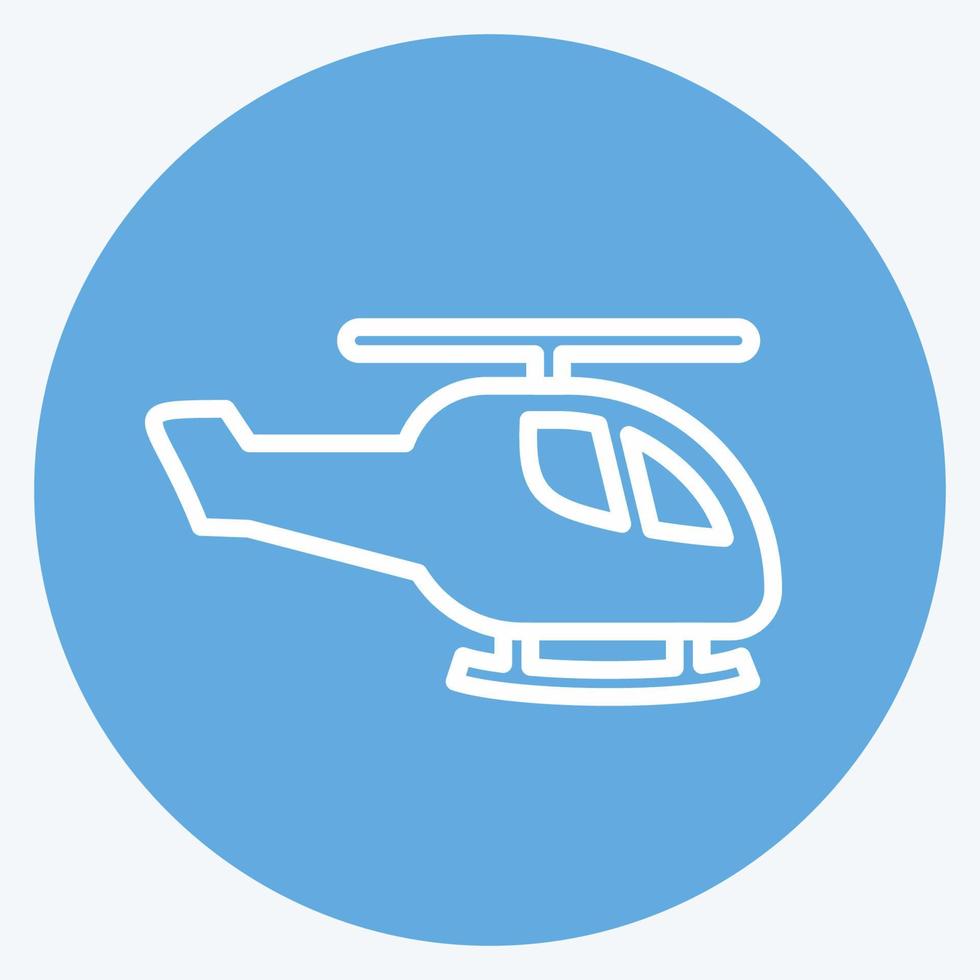 pictogram helikopter. geschikt voor speelgoedsymbool. blauwe ogen stijl. eenvoudig ontwerp bewerkbaar. ontwerp sjabloon vector. eenvoudige symboolillustratie vector