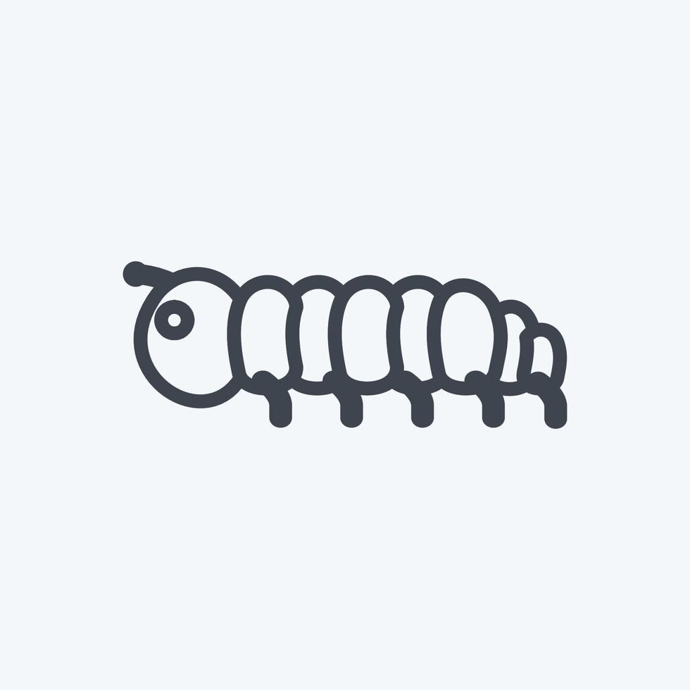 pictogram rups. geschikt voor dier symbool. lijn stijl. eenvoudig ontwerp bewerkbaar. ontwerp sjabloon vector. eenvoudige symboolillustratie vector