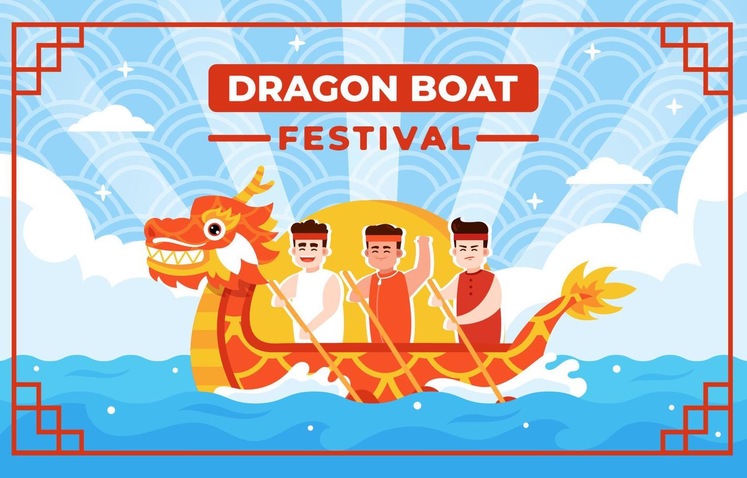 drakenboot festival concept vector