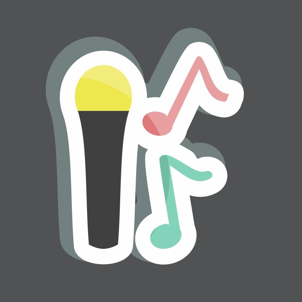 sticker zingen op microfoon. geschikt voor muzieksymbool. kleur partner stijl. eenvoudig ontwerp bewerkbaar. ontwerp sjabloon vector. eenvoudige symboolillustratie vector