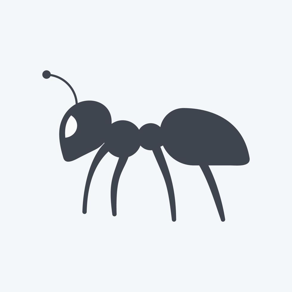 icon ant 2. geschikt voor dier symbool. glyph-stijl. eenvoudig ontwerp bewerkbaar. ontwerp sjabloon vector. eenvoudige symboolillustratie vector