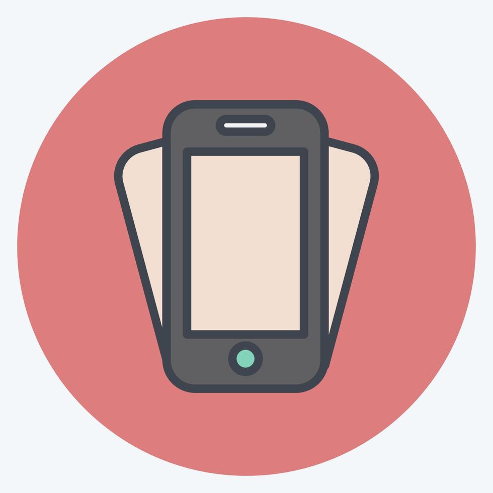 pictogram smartphone schudden. geschikt voor webinterface-symbool. kleur partner stijl. eenvoudig ontwerp bewerkbaar. ontwerp sjabloon vector. eenvoudige symboolillustratie vector