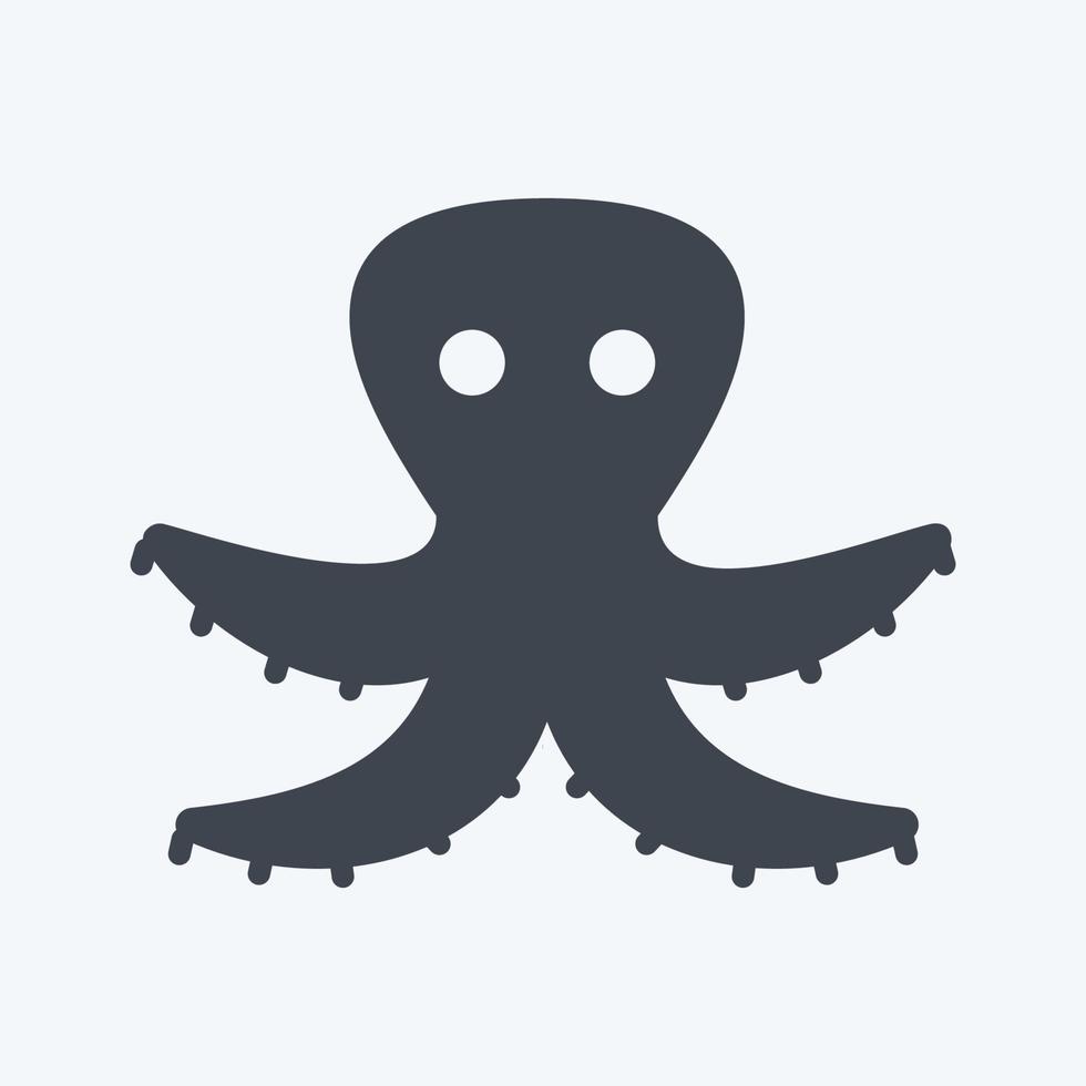pictogram octopus. geschikt voor zeesymbool. glyph-stijl. eenvoudig ontwerp bewerkbaar. ontwerp sjabloon vector. eenvoudige symboolillustratie vector