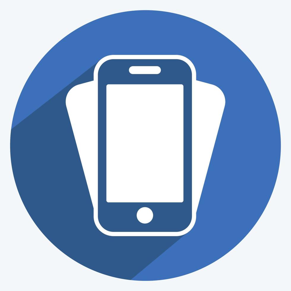 pictogram smartphone schudden. geschikt voor webinterface-symbool. lange schaduwstijl. eenvoudig ontwerp bewerkbaar. ontwerp sjabloon vector. eenvoudige symboolillustratie vector