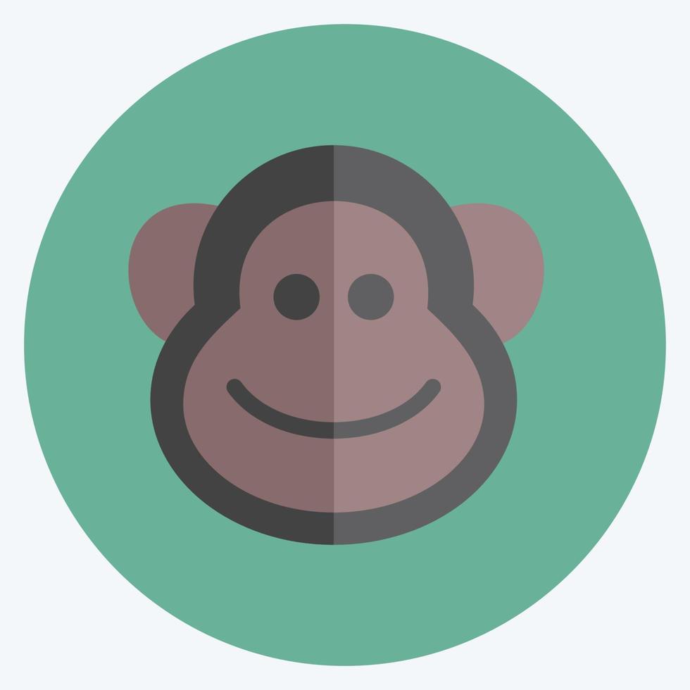 icoon aap. geschikt voor dier symbool. vlakke stijl. eenvoudig ontwerp bewerkbaar. ontwerp sjabloon vector. eenvoudige symboolillustratie vector