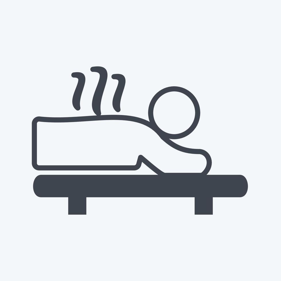 pictogram warmtebehandeling. geschikt voor spa-symbool. glyph-stijl. eenvoudig ontwerp bewerkbaar. ontwerp sjabloon vector. eenvoudige symboolillustratie vector