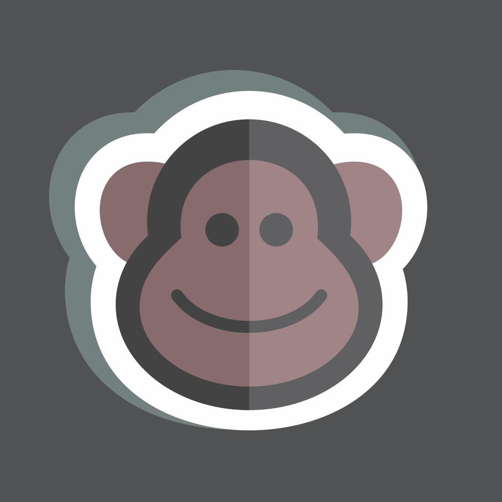 sticker aap. geschikt voor dier symbool. eenvoudig ontwerp bewerkbaar. ontwerp sjabloon vector. eenvoudige symboolillustratie vector