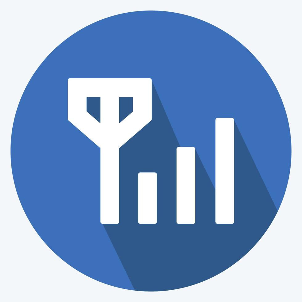 icoon signalen. geschikt voor mobiele apps symbool. lange schaduwstijl. eenvoudig ontwerp bewerkbaar. ontwerp sjabloon vector. eenvoudige symboolillustratie vector