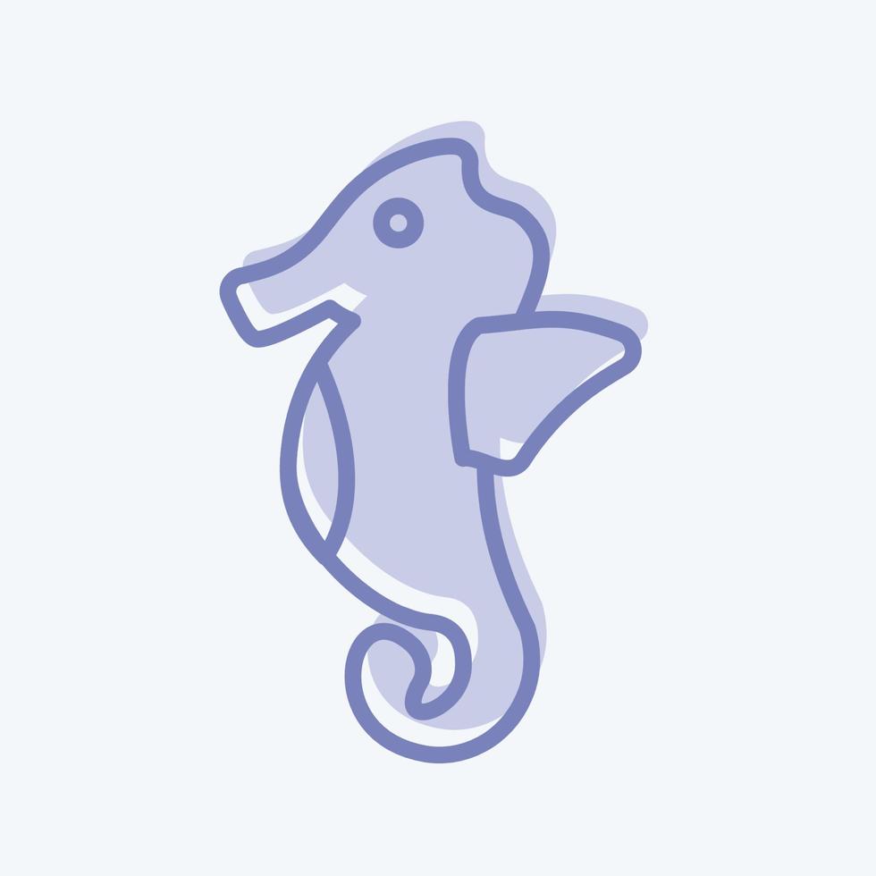 pictogram zeepaardje. geschikt voor zeesymbool. tweekleurige stijl. eenvoudig ontwerp bewerkbaar. ontwerp sjabloon vector. eenvoudige symboolillustratie vector