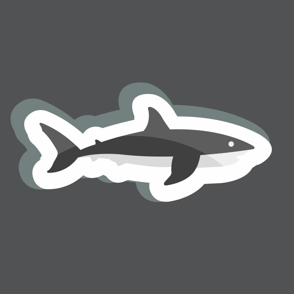 sticker haai. geschikt voor dier symbool. eenvoudig ontwerp bewerkbaar. ontwerp sjabloon vector. eenvoudige symboolillustratie vector