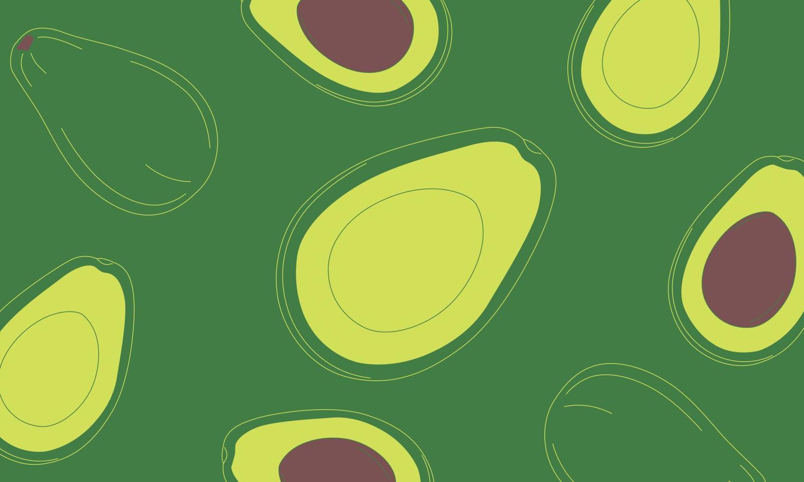 illustratie van gemakkelijk te tekenen avocado. isoleer achtergrond. vector