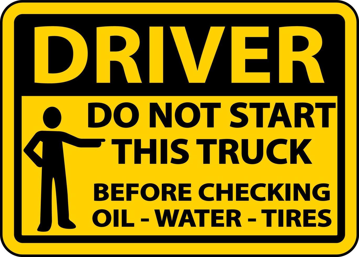 start niet vrachtwagen checklist label teken op witte achtergrond vector
