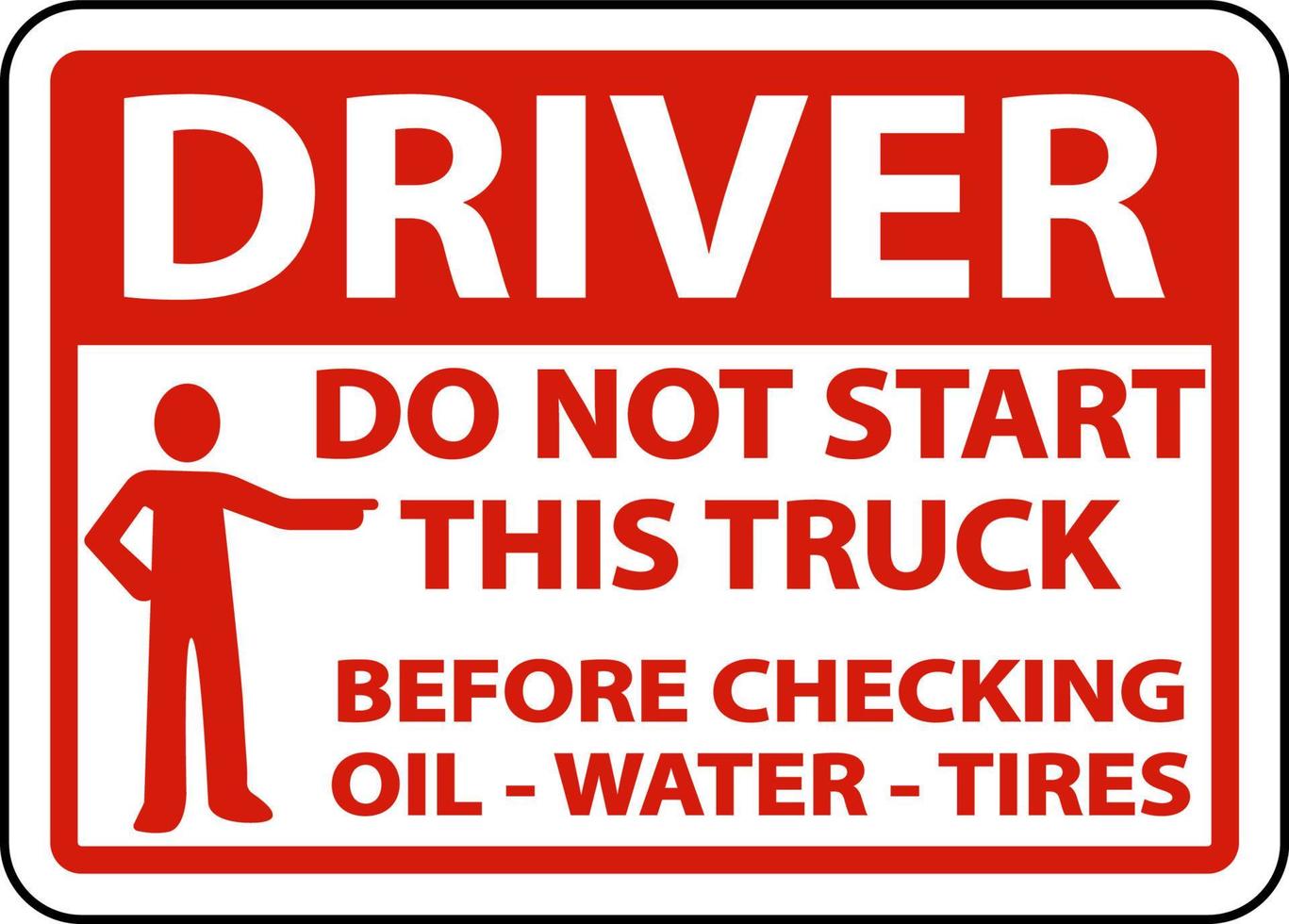 start niet vrachtwagen checklist label teken op witte achtergrond vector