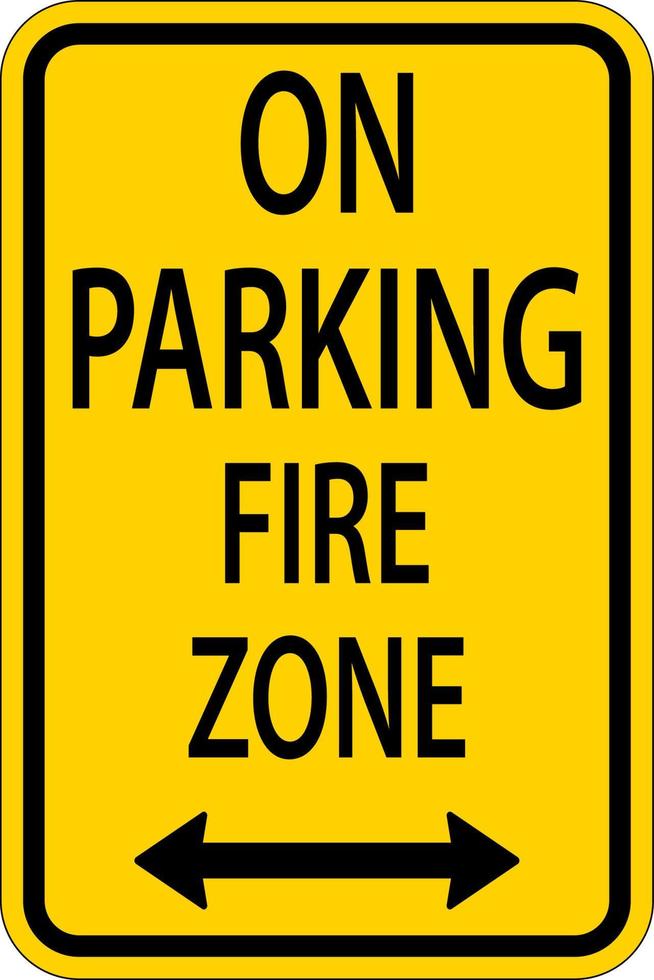 geen parkeerplaats brand zone, dubbele pijl teken op witte achtergrond vector