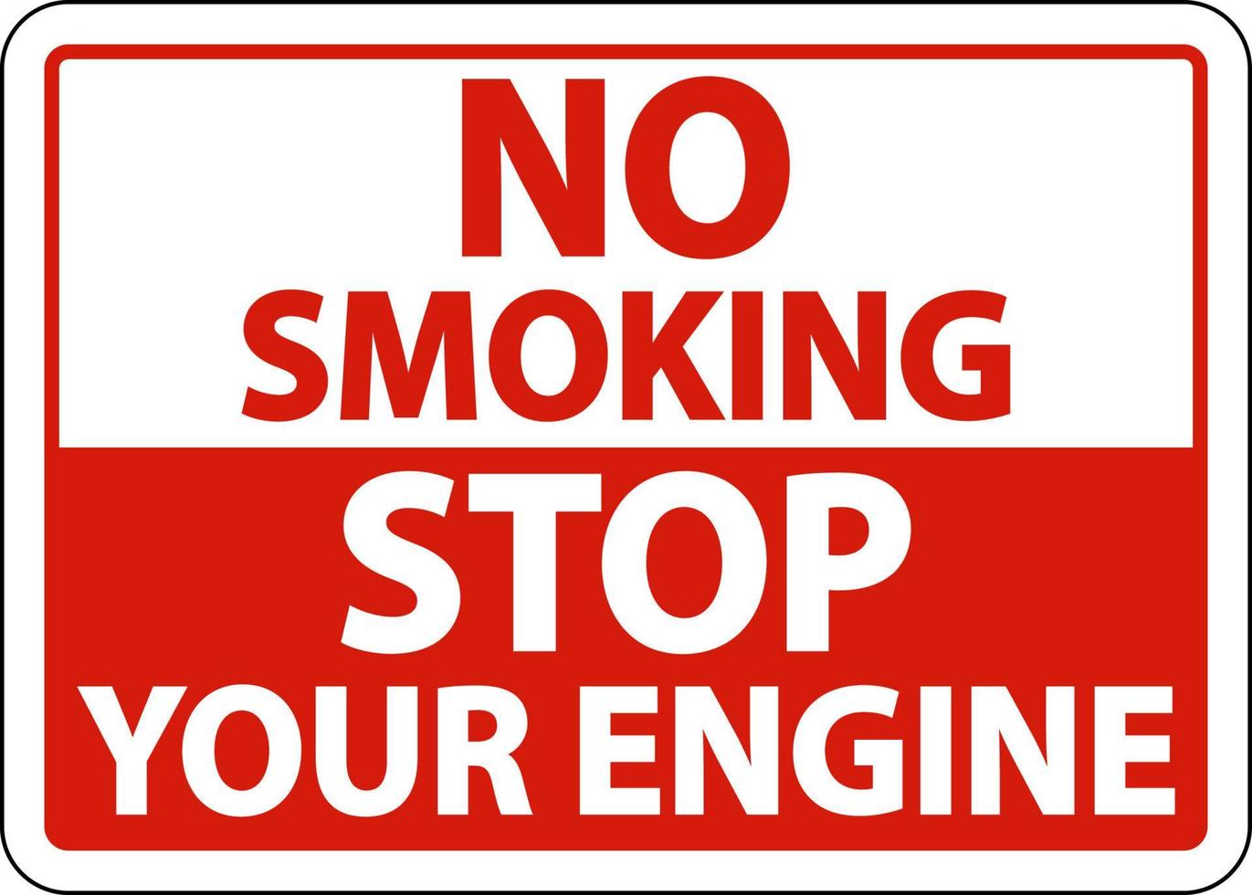 niet roken stop uw motor teken op witte achtergrond vector