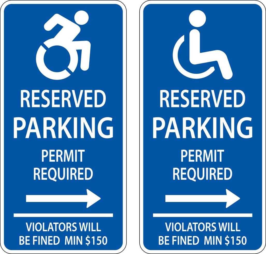 gehandicaptenparkeerplaatsteken, pijl naar rechts op witte achtergrond vector