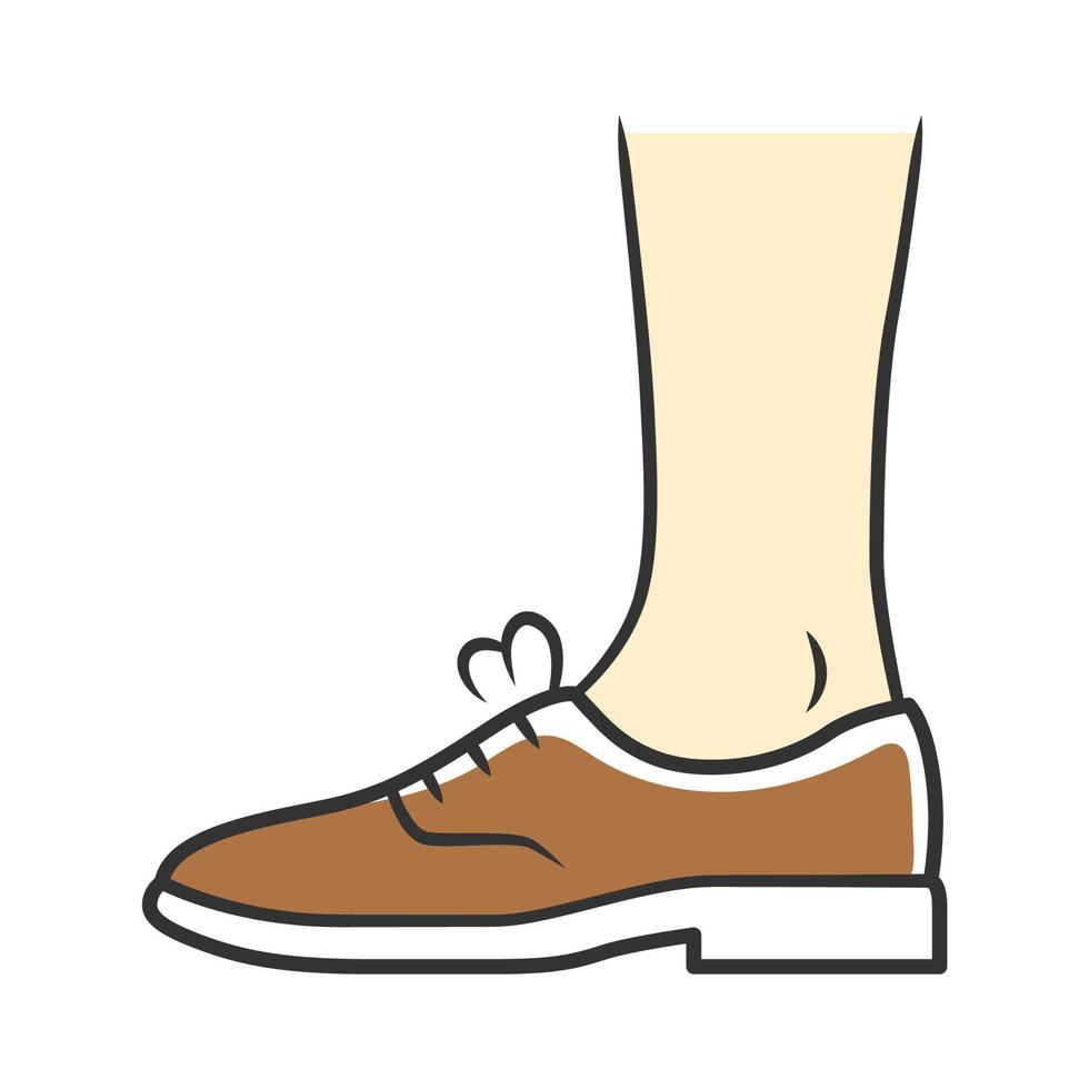 brogues bruine kleur icoon. dames en heren leren oxford schoenen. stijlvol formeel elegant schoenenontwerp. mannelijke en vrouwelijke herfst, lente kantoormode. geïsoleerde vectorillustratie vector