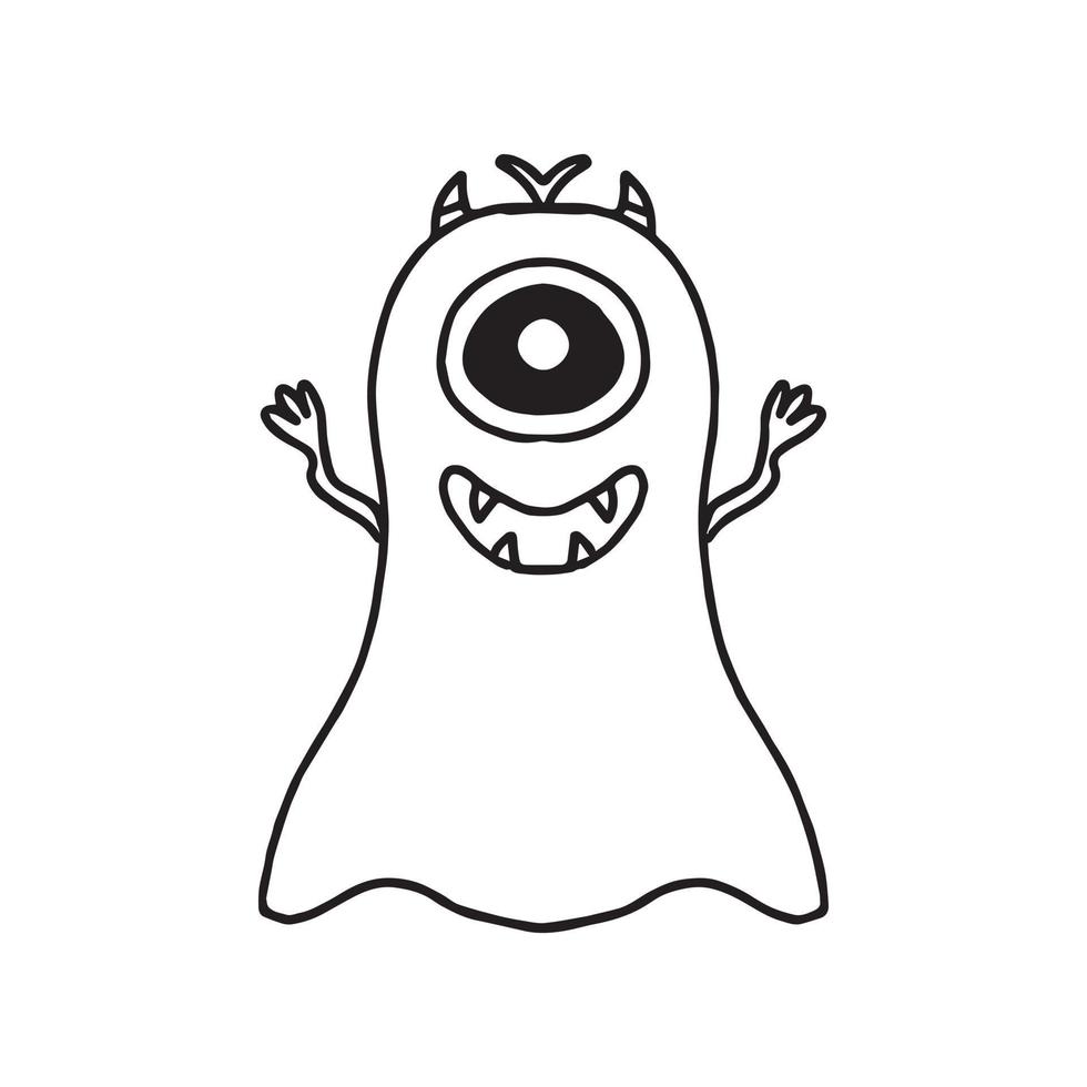 kinderachtig schattig monster. doodle stijl. getekende vreemdeling. vectorillustratie. vector