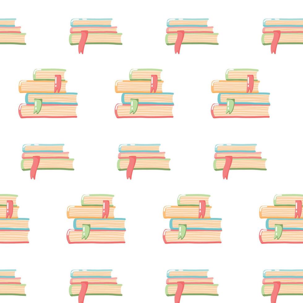 patroon met stapels boeken in cartoon-stijl. patroon met boeken. vectorillustratie. vector