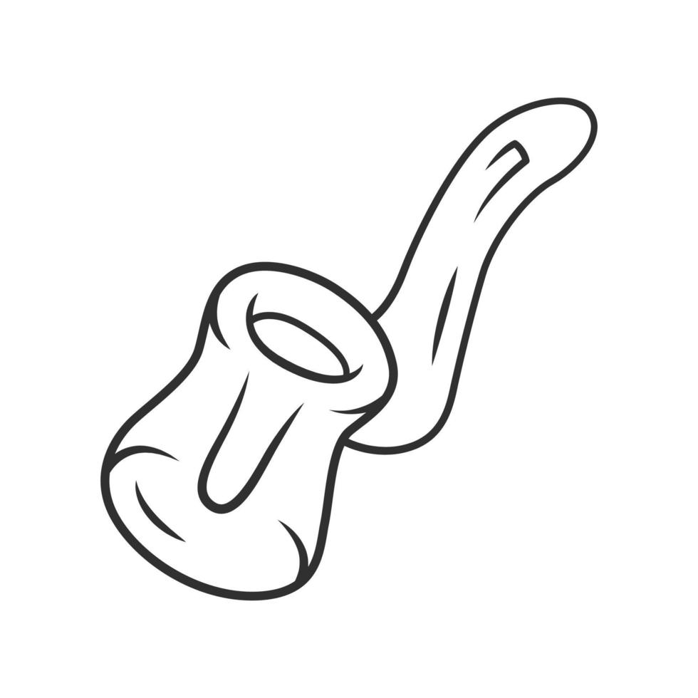 glazen bubbler lineaire pictogram. cannabisindustrie. ganja rookapparaat. distributie en verkoop van hennep. legalisatie van marihuana. dunne lijn illustratie. contour symbool. vector geïsoleerde tekening. bewerkbare streek