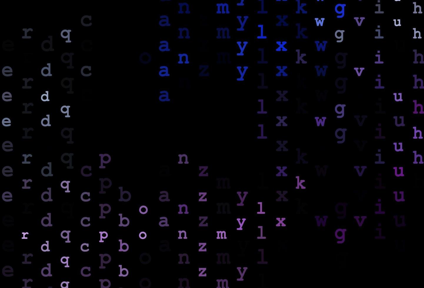 donkerroze, blauwe vectortextuur met abc-tekens. vector