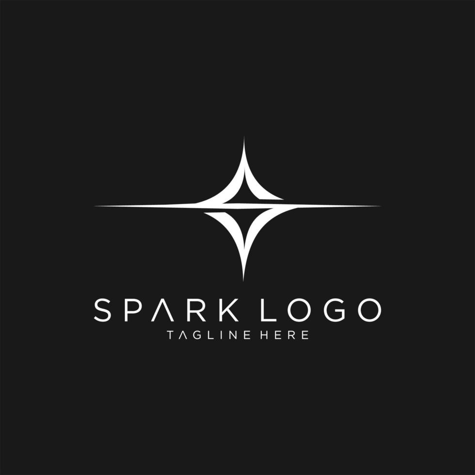 vonk logo ontwerpconcept. nacht logomark illustratie. kan reizen, avontuur, slim, vakantie, ster en bloemen vertegenwoordigen. vector