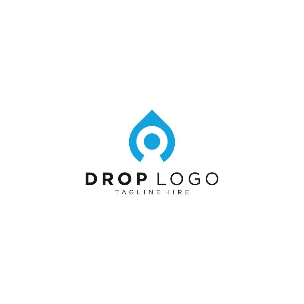 waterdruppel logo vector sjabloon lineaire ontwerpstijl. blauwe druppellijnen aqua logotype icoon