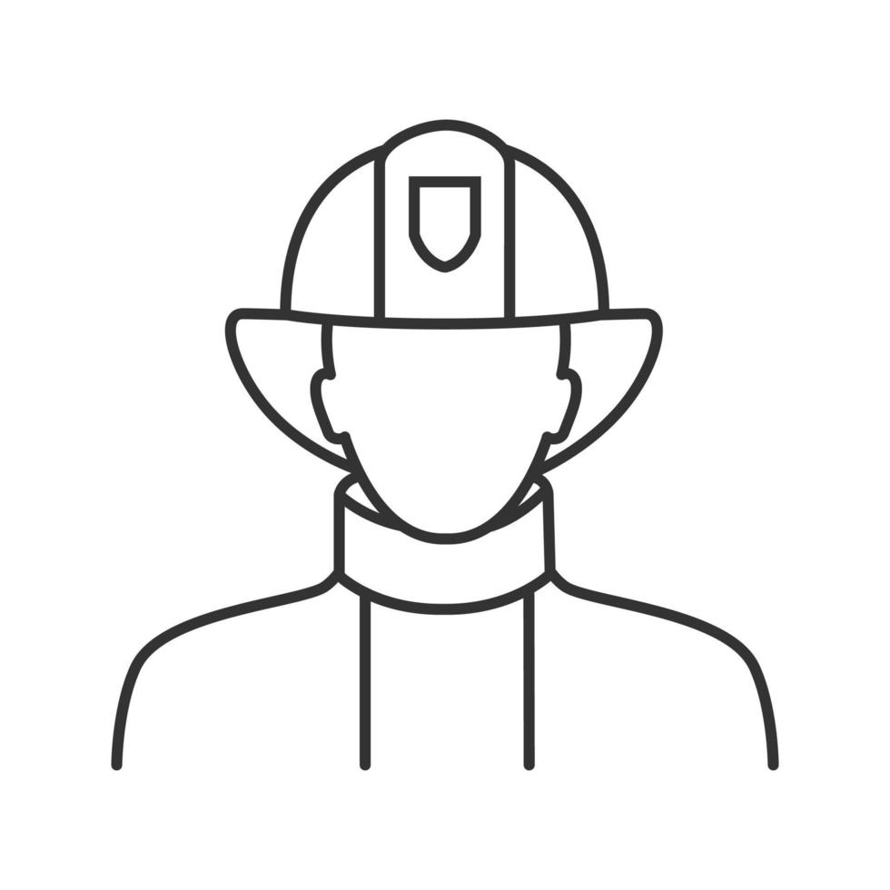 brandweerman lineaire pictogram. brandweerman. dunne lijn illustratie. contour symbool. vector geïsoleerde overzichtstekening