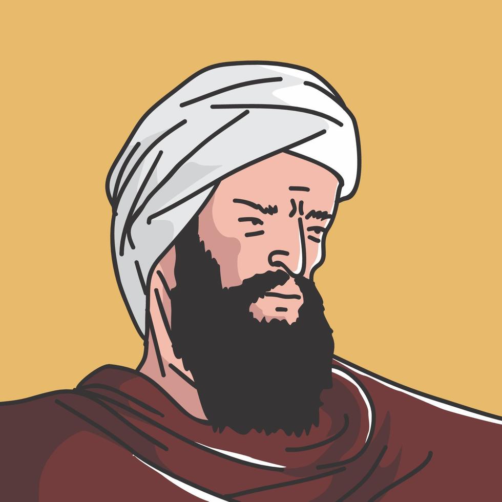 vectorillustratie van wereld moslimfilosoof averroes ibn rushd vector