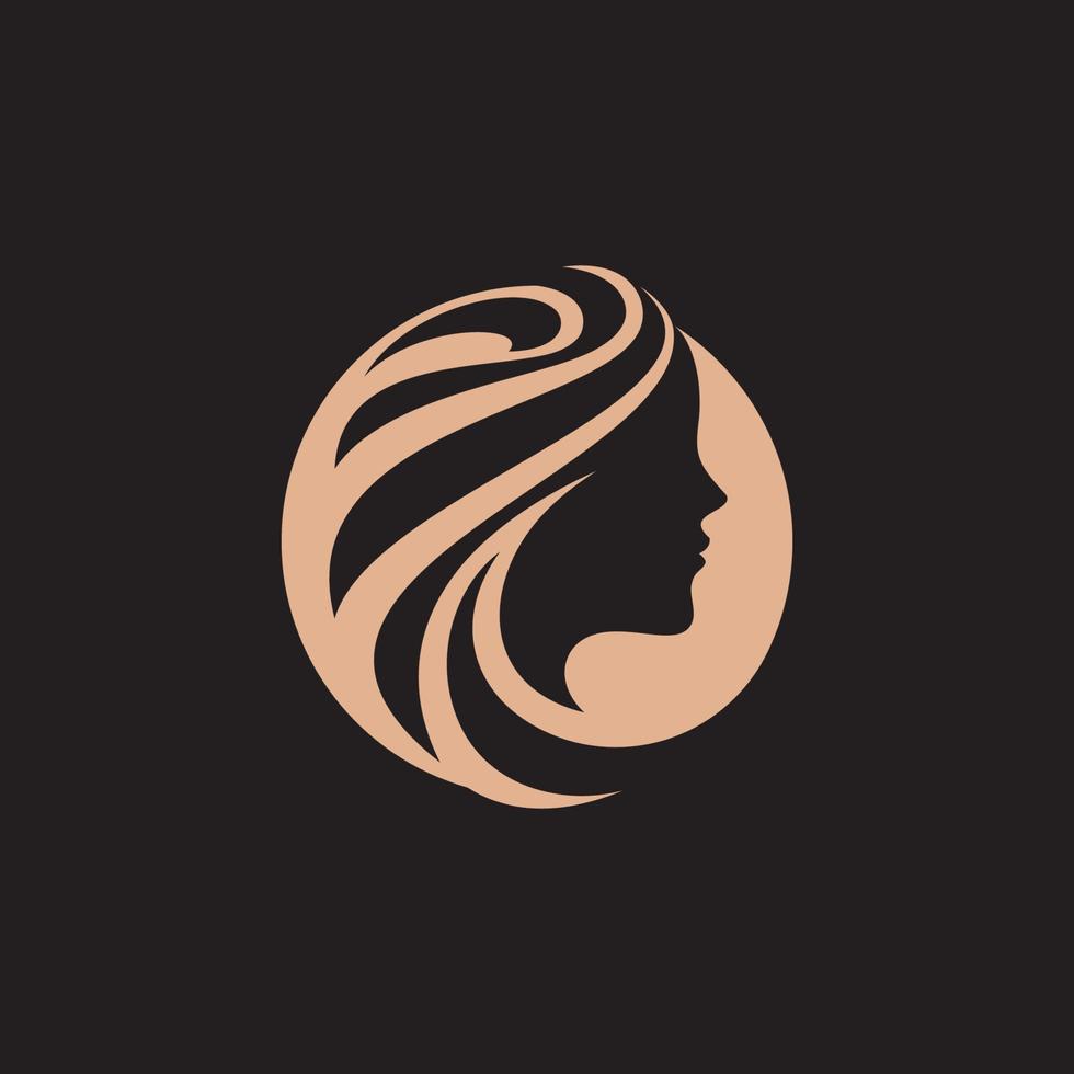 vrouw kapsalon logo ontwerp luxe vector