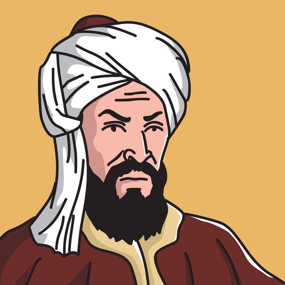 vectorillustratie van moslim wiskundige al-khawarizmi vector