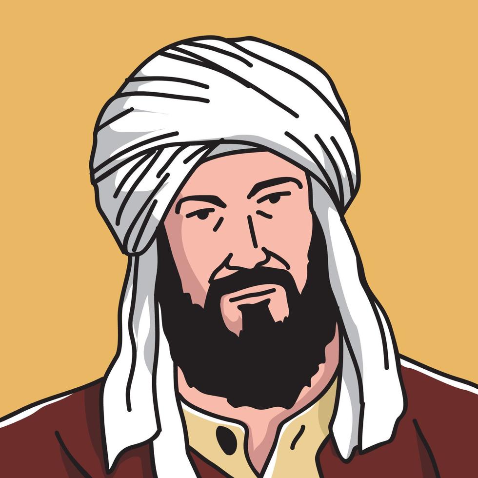 vectorillustratie van islamitische jurisprudentie geleerden en islamitische wet asy shafi vector