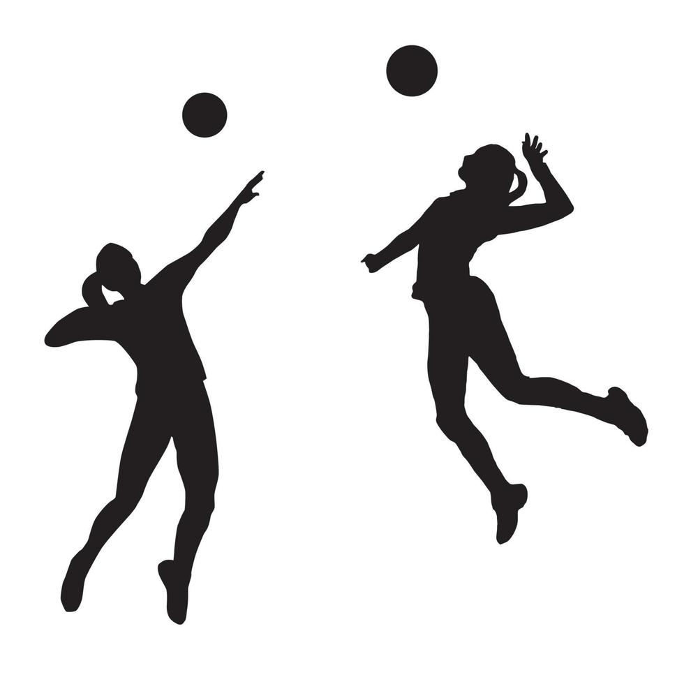 vrouwelijke volleybal speler silhouet vector