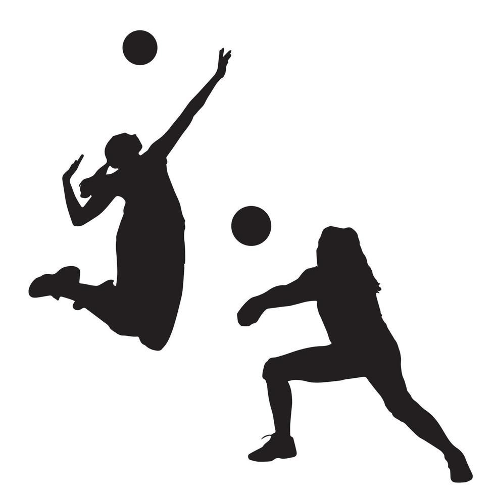 vrouwelijke volleybal speler silhouet vector