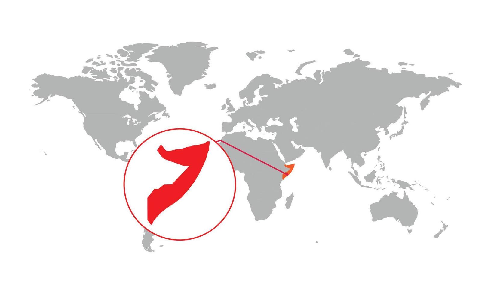 Somalië kaart focus. geïsoleerde wereldkaart. geïsoleerd op een witte achtergrond. vectorillustratie. vector